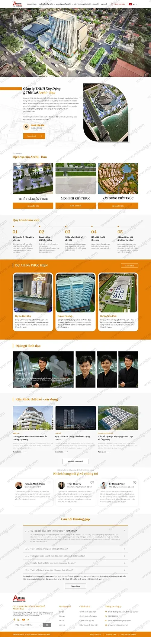 DỰ ÁN THIẾT KẾ WEBSITE CHO MÔ HÌNH KIẾN TRÚC ARCHI BAO