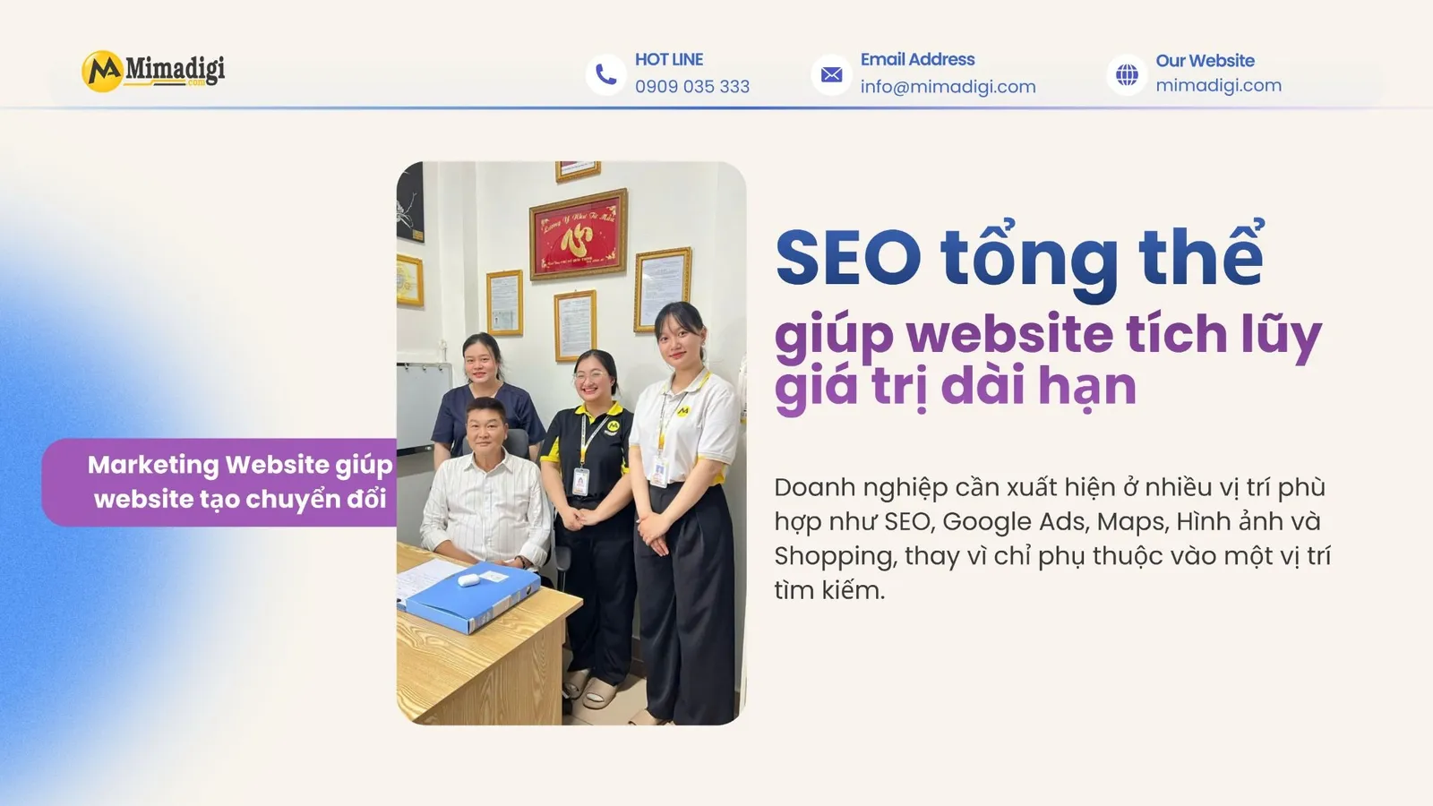SEO tổng thể giúp website tích lũy khả năng hiển thị và khách hàng dài hạn