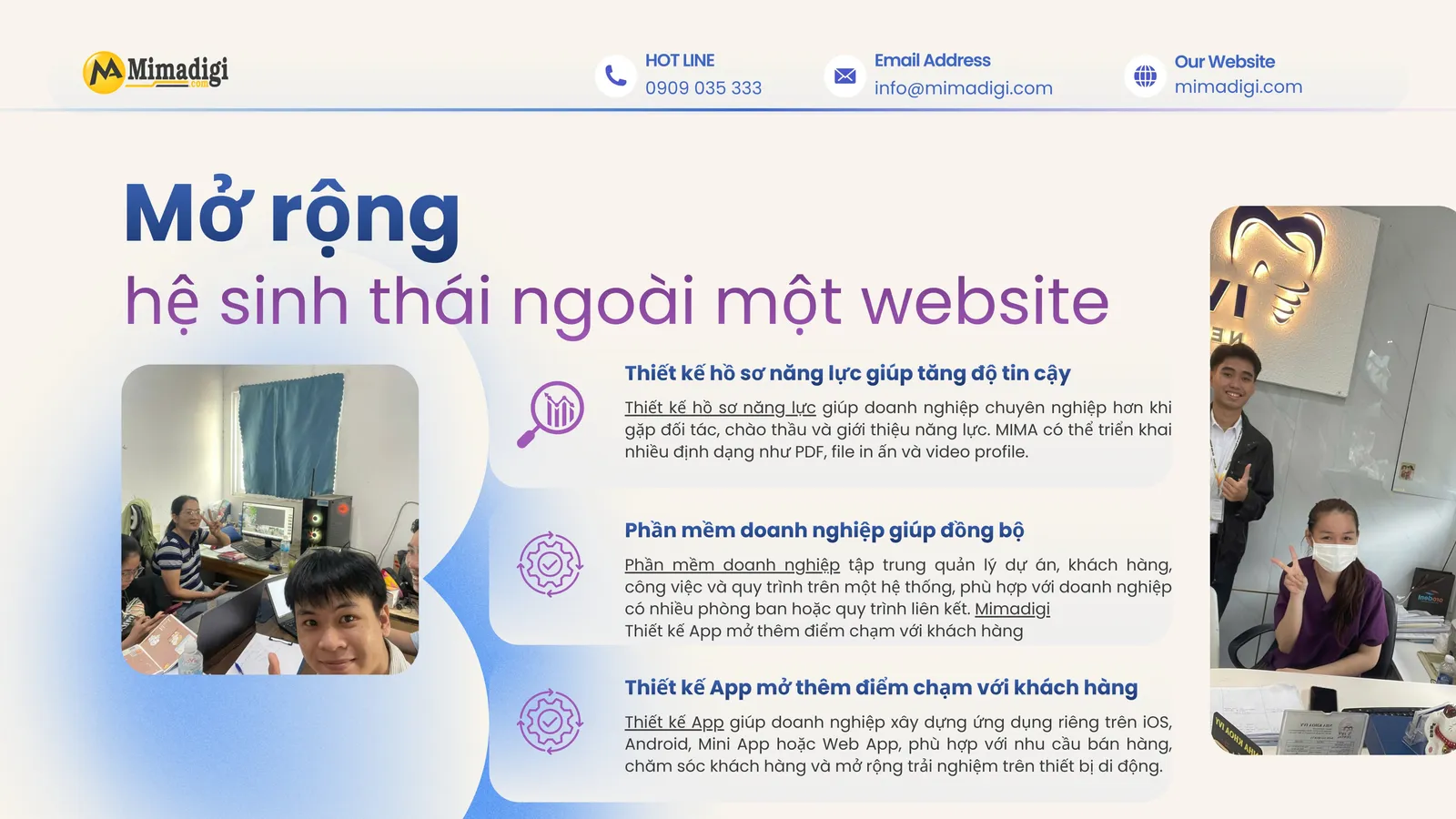 Thiết kế hồ sơ năng lực, phần mềm Agency và app mở rộng hệ sinh thái số cho doanh nghiệp