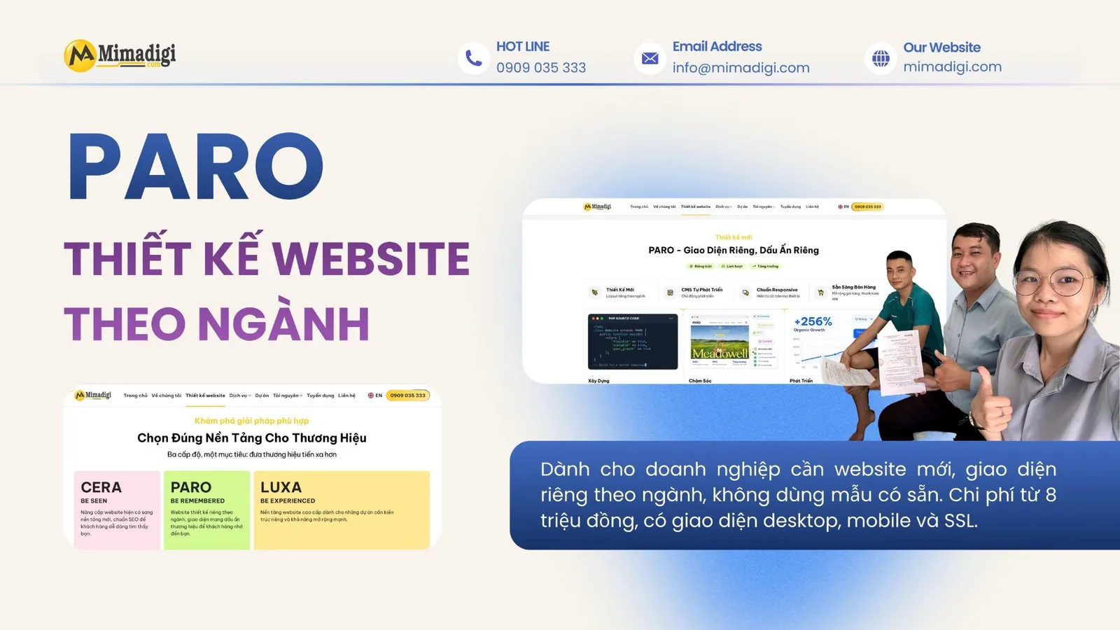 PARO thiết kế website theo yêu cầu và đặc thù từng ngành