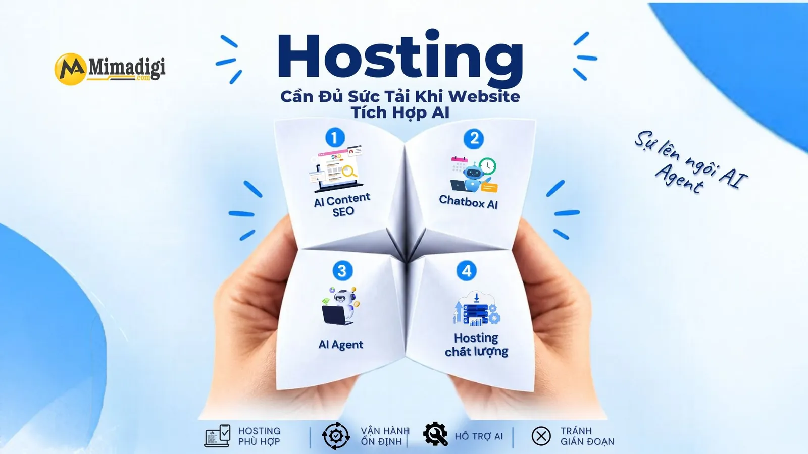 Hosting chất lượng cao hỗ trợ website tích hợp AI Content SEO, Chatbox AI, AI Agent