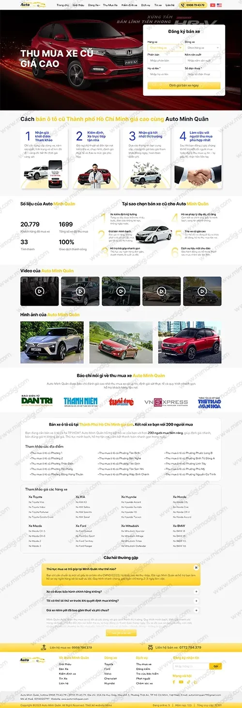Dự Án AUTO MINH QUÂN – Bước Tiến Số Hóa Thương Hiệu Ô Tô