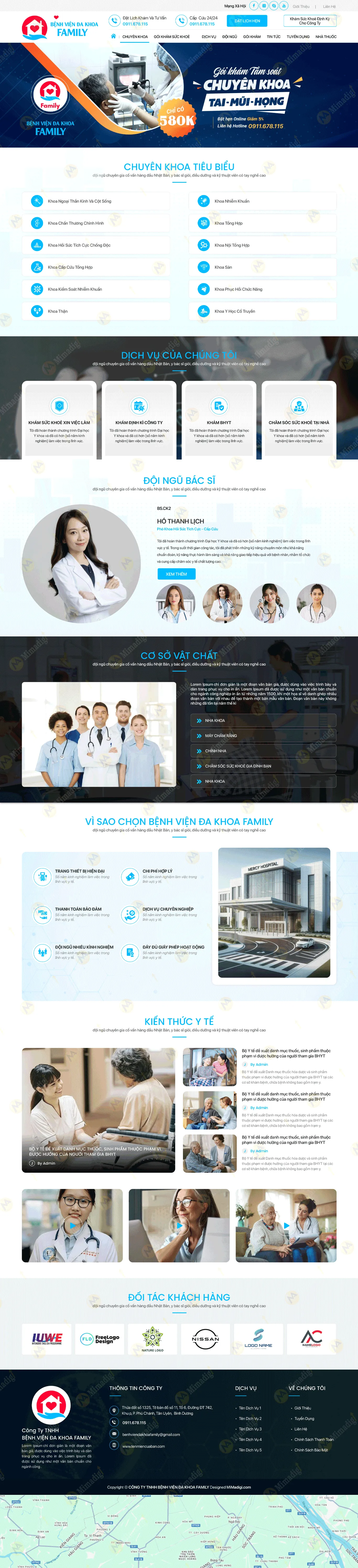 Phòng Khám Đa Khoa Family – Chăm sóc sức khỏe chủ động, tận tâm mỗi ngày với thiết kế web MIMA