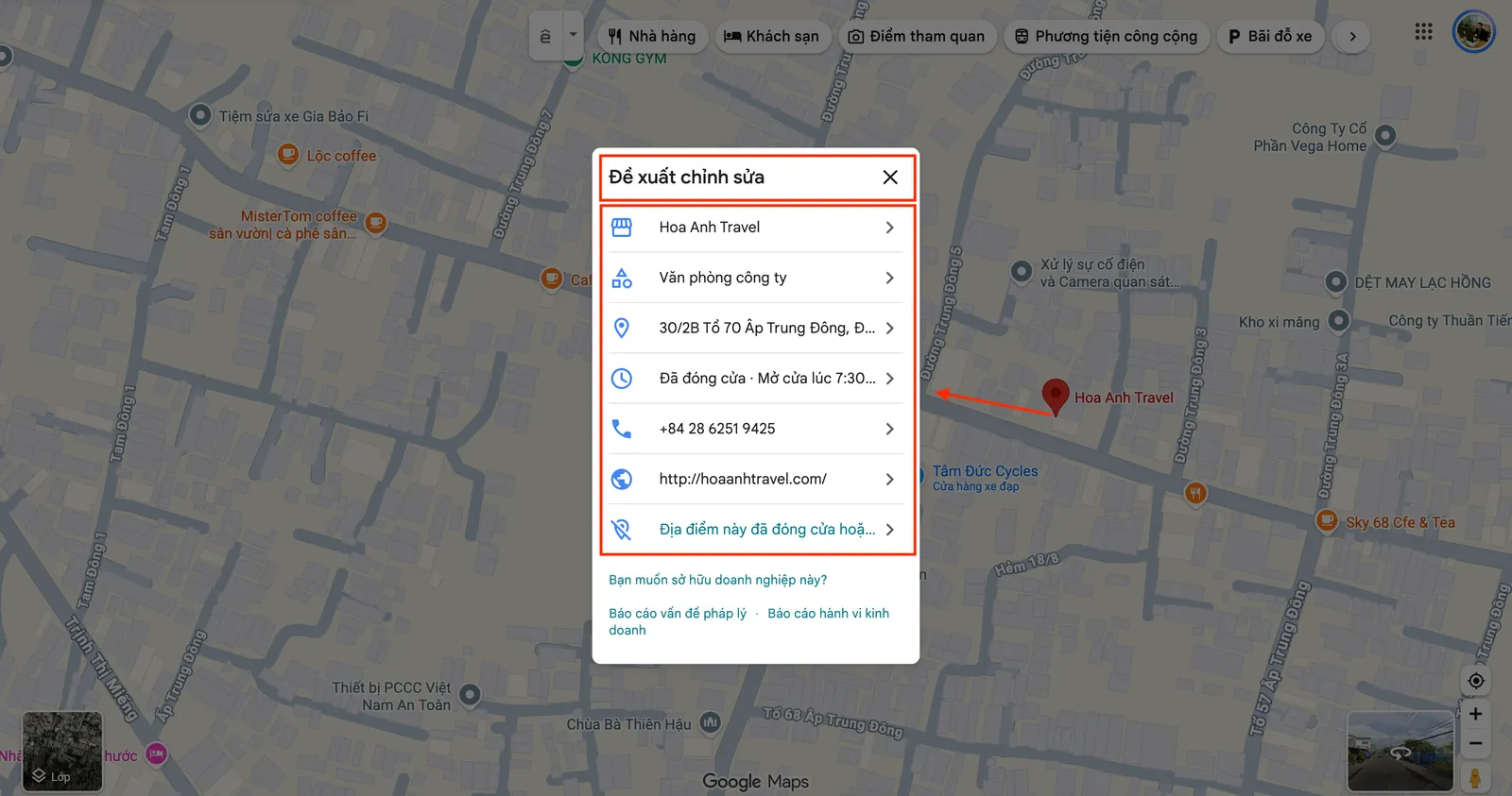 Các vấn đề sử dụng google maps