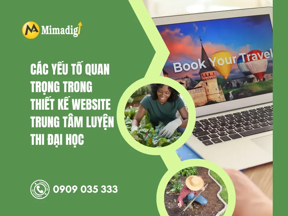Các yếu tố quan trọng trong thiết kế website trung tâm luyện thi đại học tại mima