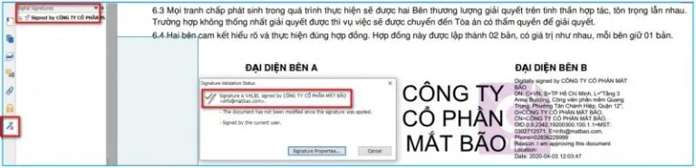 Bước 8: Kiểm tra chữ ký số sau khi hoàn tất