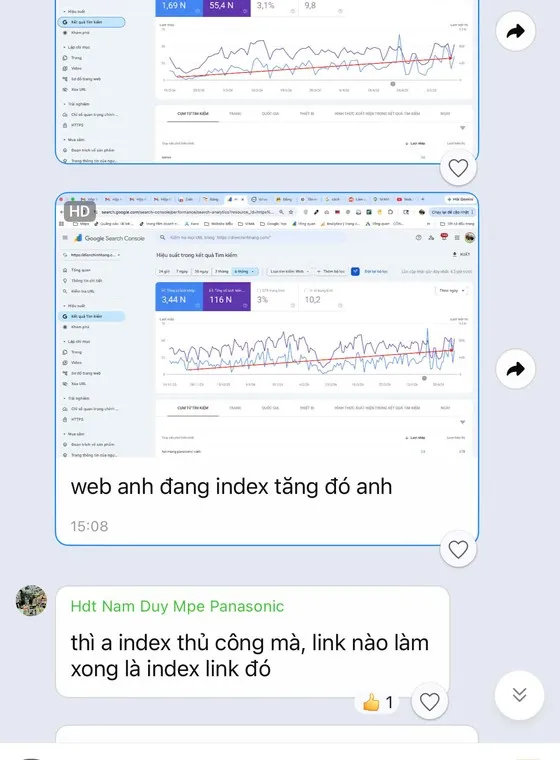 Ảnh chụp tin nhắn khách hàng gửi cho MIMA