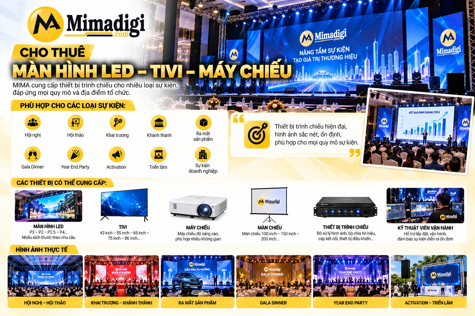 Cho thuê màn hình led tivi máy chiếu