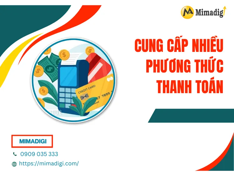 Cung cấp nhiều phương thức thanh toán tại MIMA