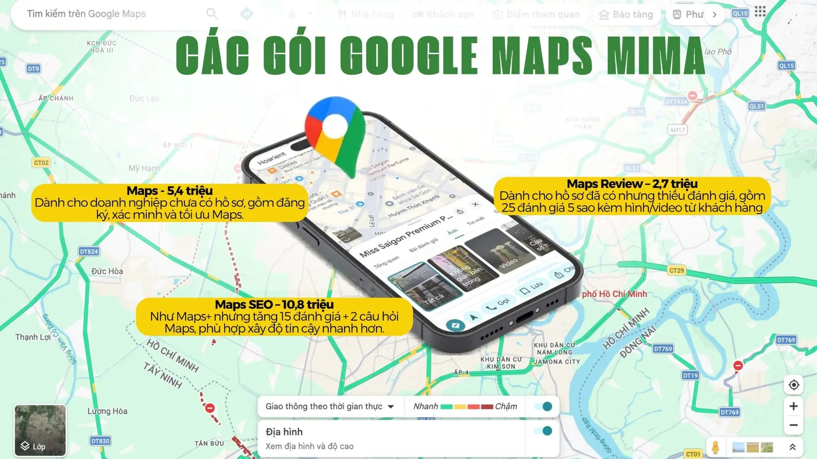 Các gói dịch vụ tạo và tối ưu Google Maps của MIMA Digi