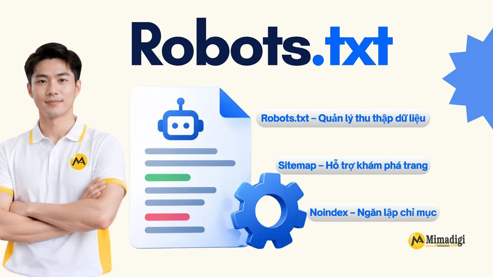 Ba cấu hình robots.txt, sitemap và noindex trong quản lý thu thập và lập chỉ mục