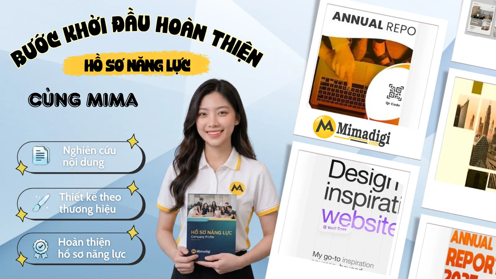 Đăng ký dịch vụ thiết kế hồ sơ năng lực công ty chuyên nghiệp tại MIMA để nhận ấn phẩm hoàn thiện