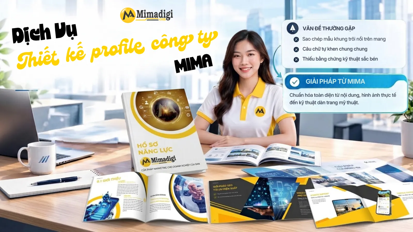 Giải pháp thiết kế profile công ty tại MIMA