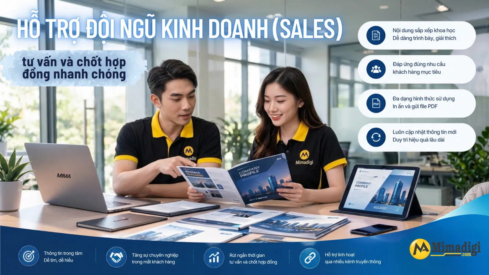 Profile hỗ trợ đội ngũ kinh doanh tư vấn và chốt hợp đồng
