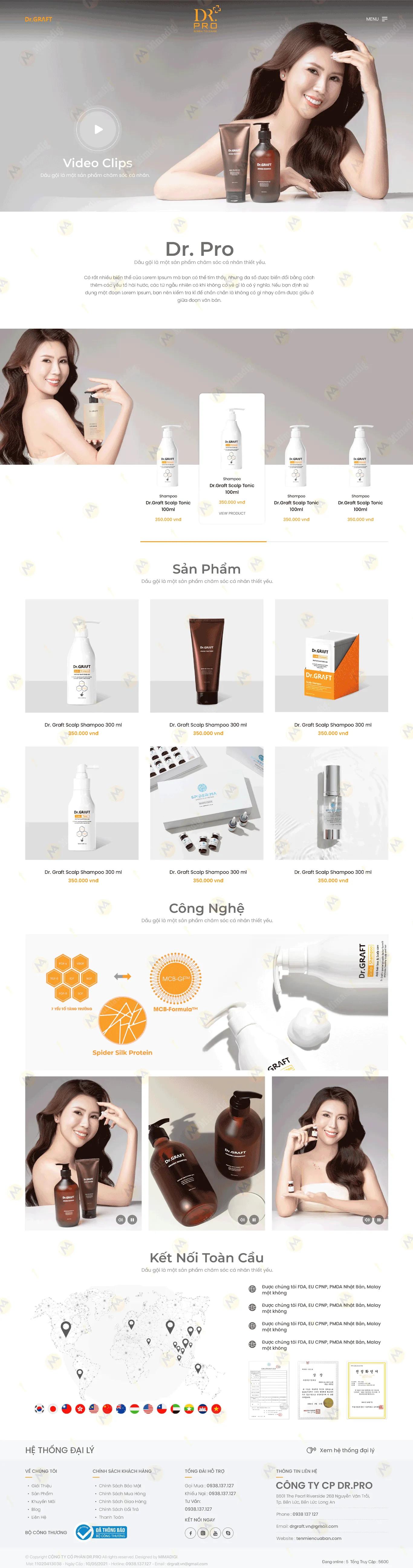 Dr.Pro – Thương hiệu chăm sóc tóc và da đầu công nghệ sinh học hàng đầu Việt Nam Với Thiết Kế Web MiMa