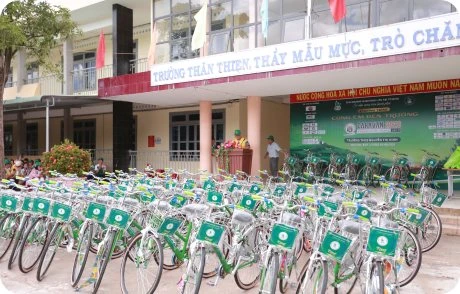Bicycles donated through a school charity program