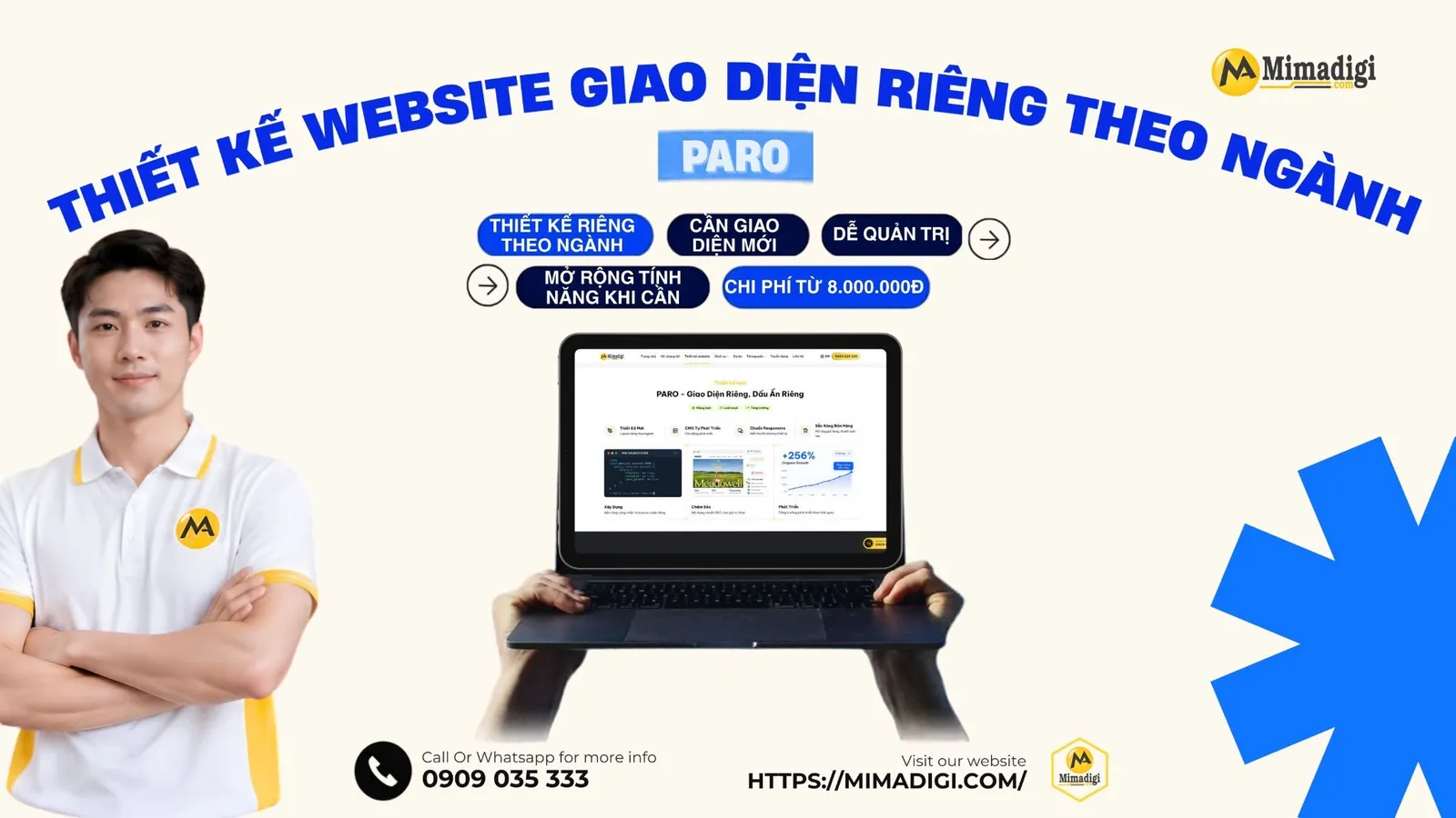 PARO thiết kế website theo ngành nghề với giao diện riêng và hệ quản trị dễ sử dụng