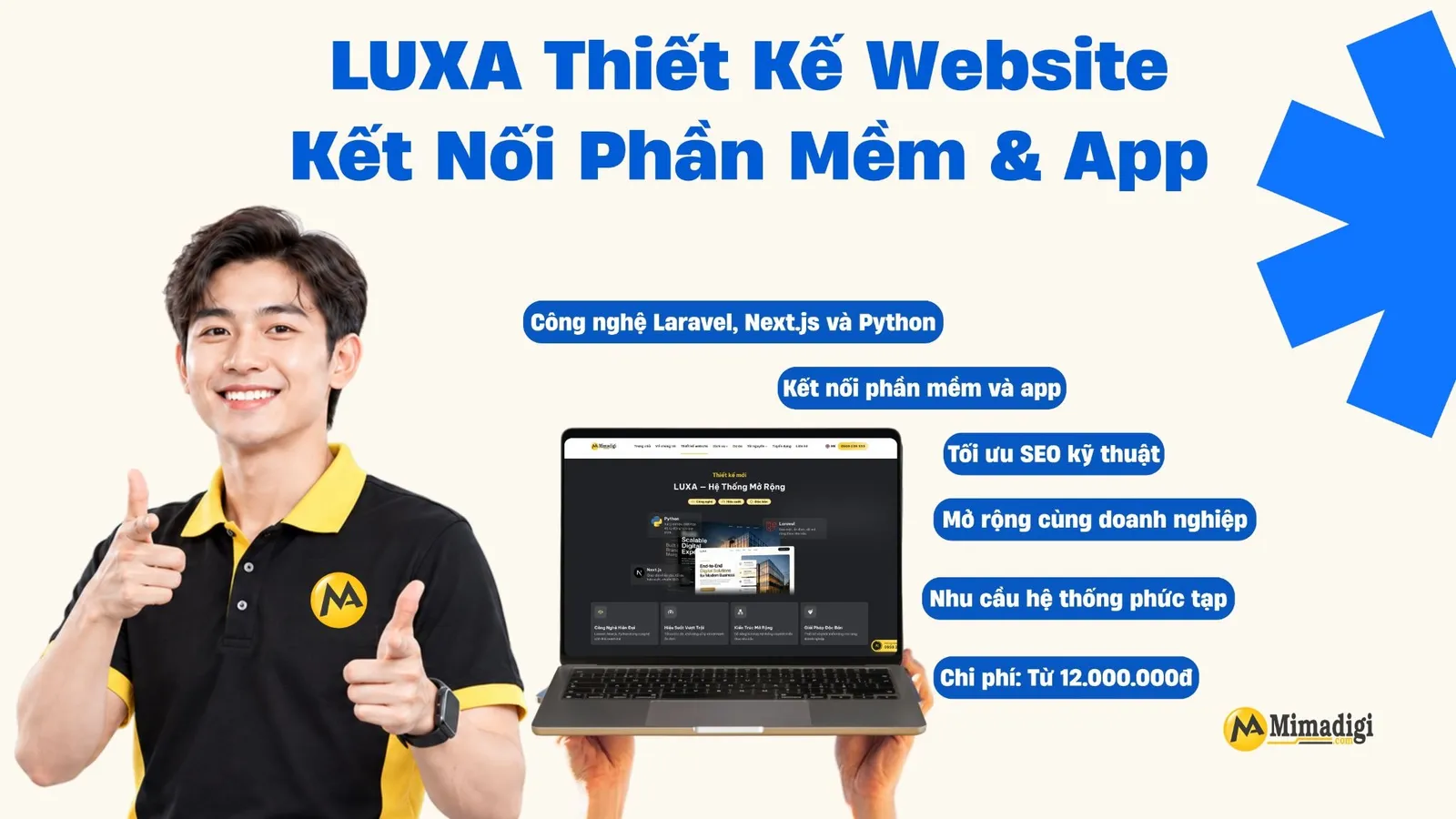 LUXA phát triển website có khả năng kết nối phần mềm, ứng dụng và hệ thống doanh nghiệp