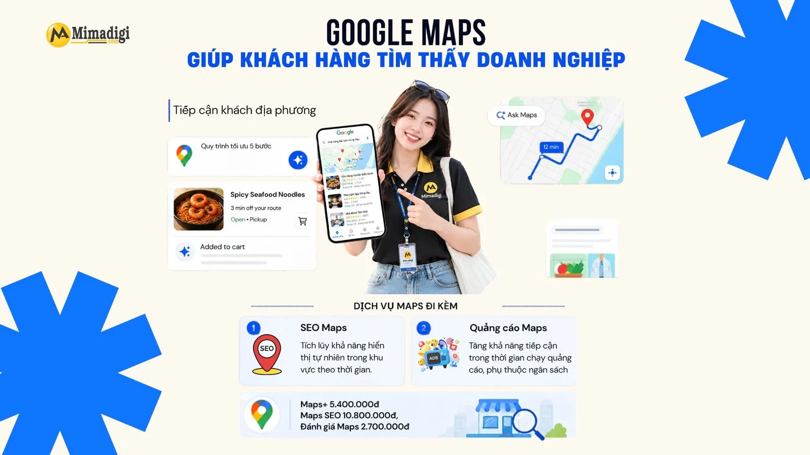 MIMA tối ưu Google Maps kết hợp SEO Maps, quảng cáo và profile doanh nghiệp để tăng hiện diện và độ tin cậy thương hiệu