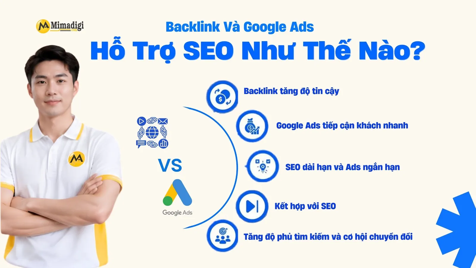 Backlink hỗ trợ xây dựng uy tín website và Google Ads tiếp cận khách hàng qua tìm kiếm