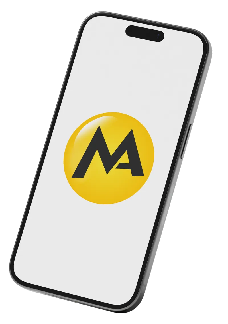 Điện thoại hiển thị logo MIMA Digi