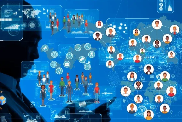 Bản đồ thế giới với mạng lưới người dùng truy cập website
