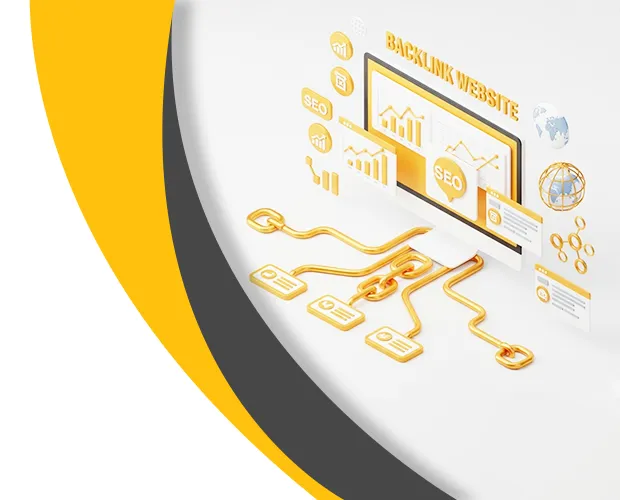 Minh hoạ 3D bảng số liệu website nối với nhau bằng các đường liên kết