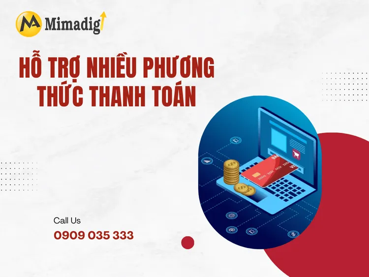 Hỗ trợ nhiều phương thức thanh toán tại MIMA