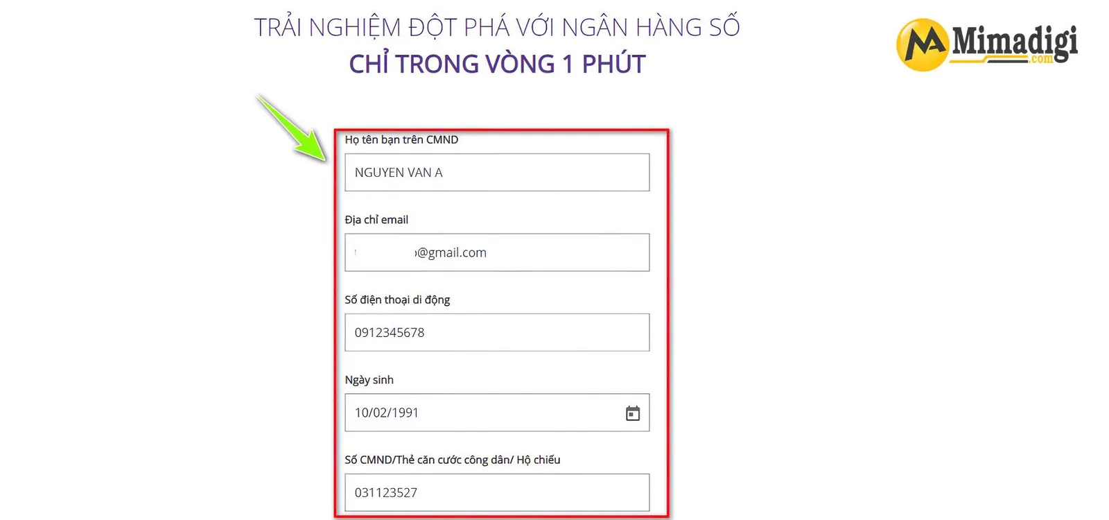 Điền thông tin cá nhân