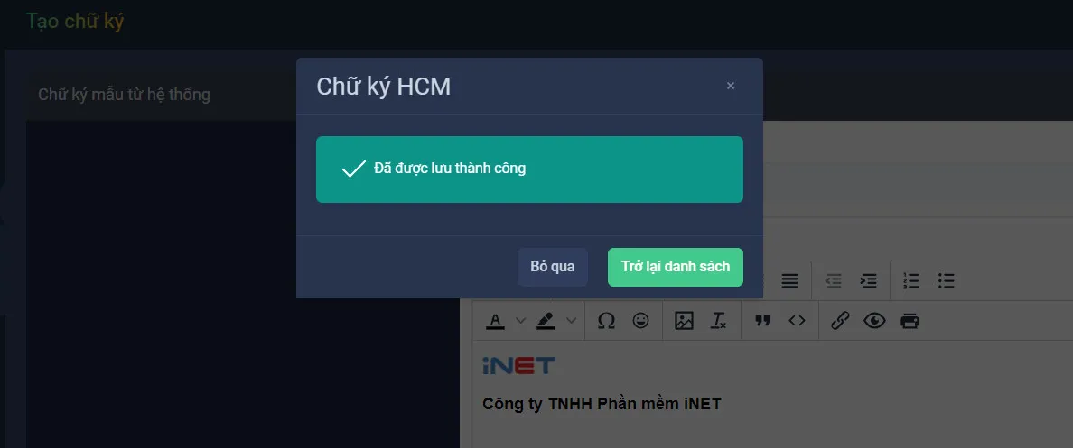 Hướng dẫn quản lý mẫu chữ ký trên trang quản trị OneMail