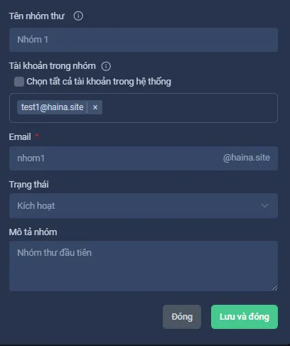 Hướng dẫn quản lý nhóm thư trên trang quản trị OneMail
