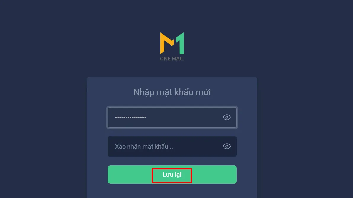  Nhập mật khẩu mới