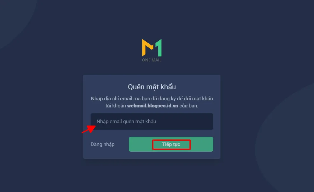 Tại màn hình đăng nhập, chọn Quên mật khẩu