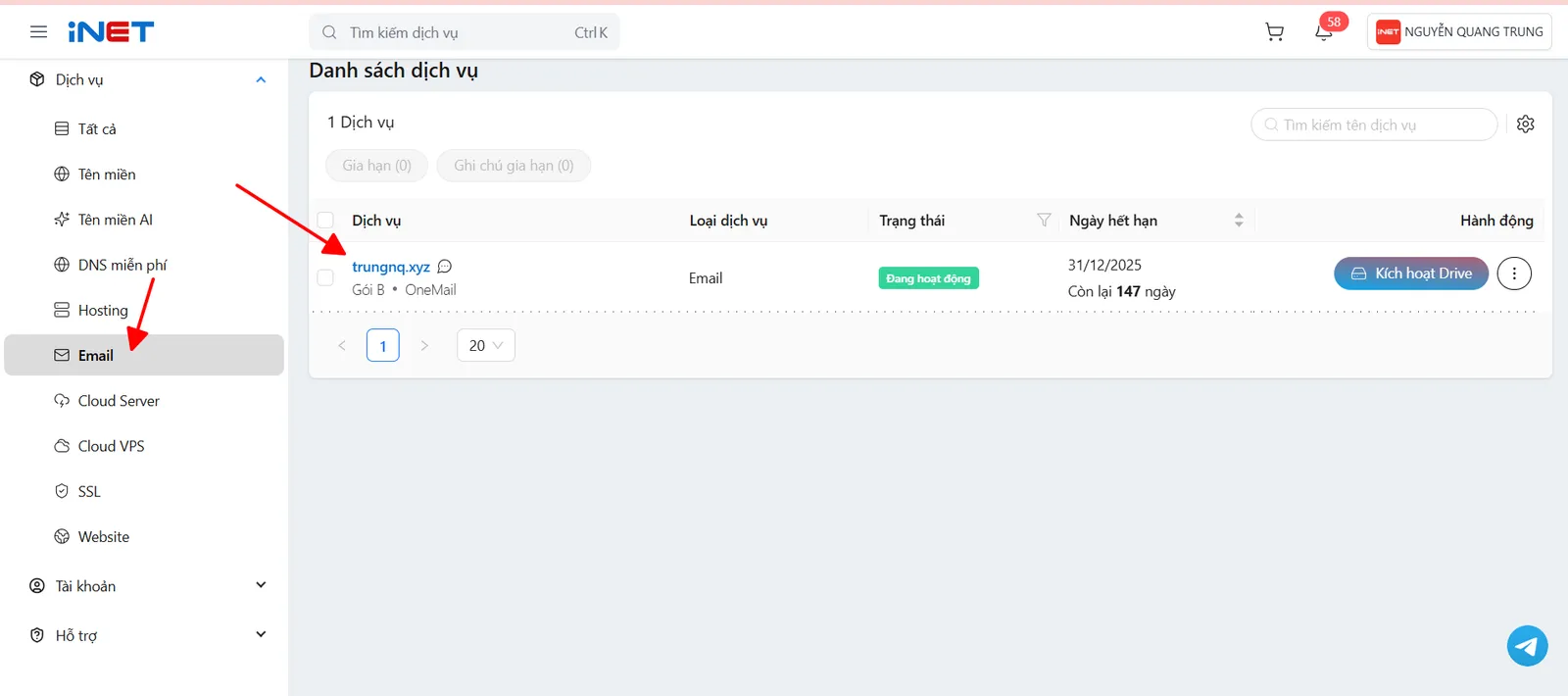 Hướng dẫn tạo bộ lọc trên trang quản trị OneMail