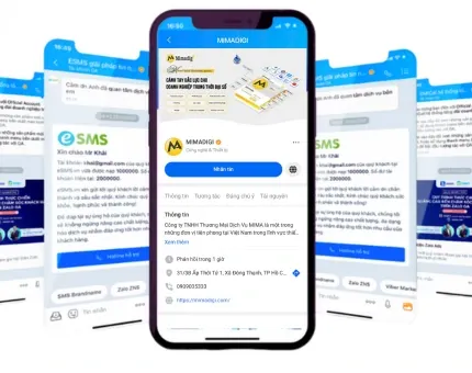 Giao diện Zalo Official Account của MIMA Digi trên điện thoại
