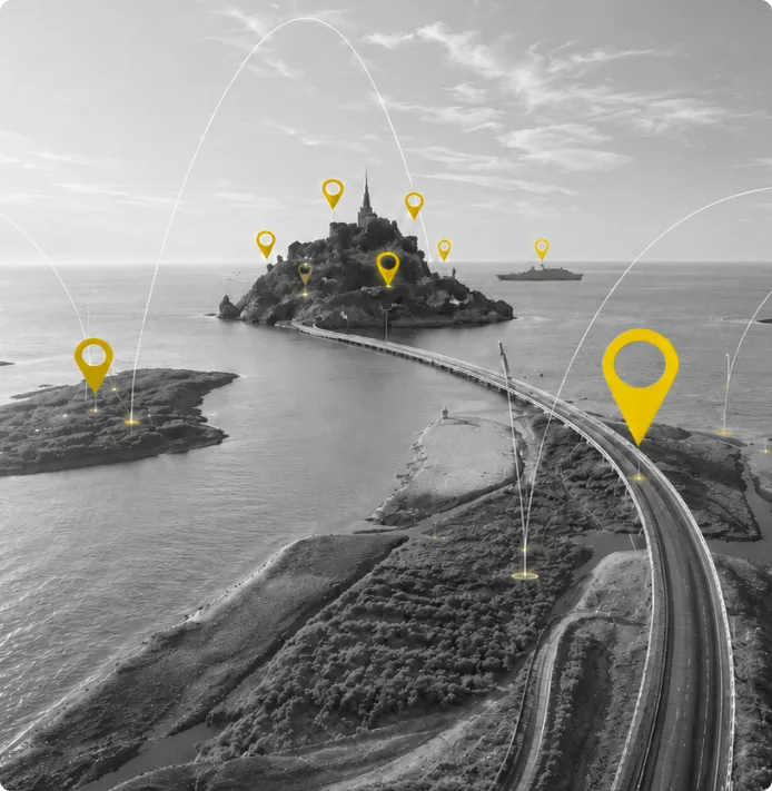 Bản đồ khu vực với các ghim vị trí doanh nghiệp trên Google Maps