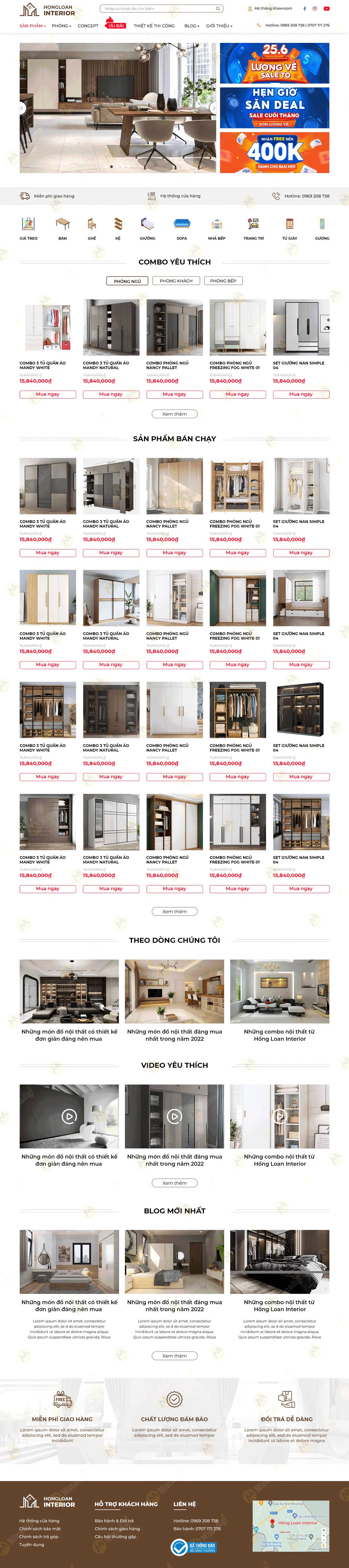 Xây dựng website nội thất chuyên nghiệp HongLoanInterior.com – Chuẩn SEO, đậm chất thương hiệu, tối ưu chuyển đổi với thiết kế web MIMA