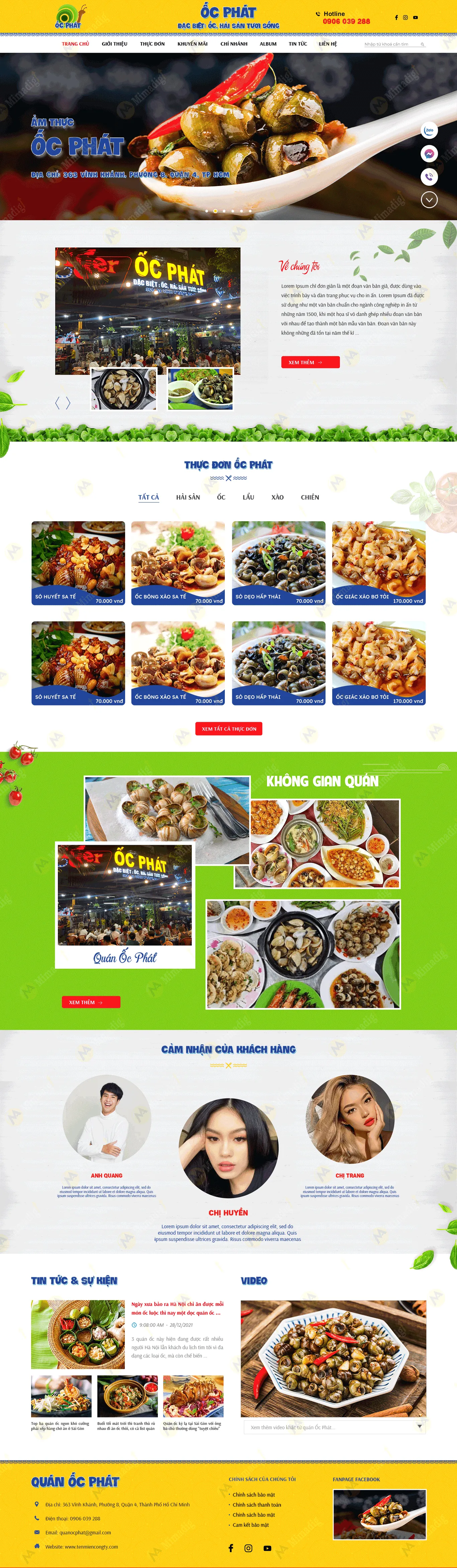 Ốc Phát – Nâng Tầm Ẩm Thực Đường Phố Quận 4 Qua Website Chuẩn SEO Cùng MIMA