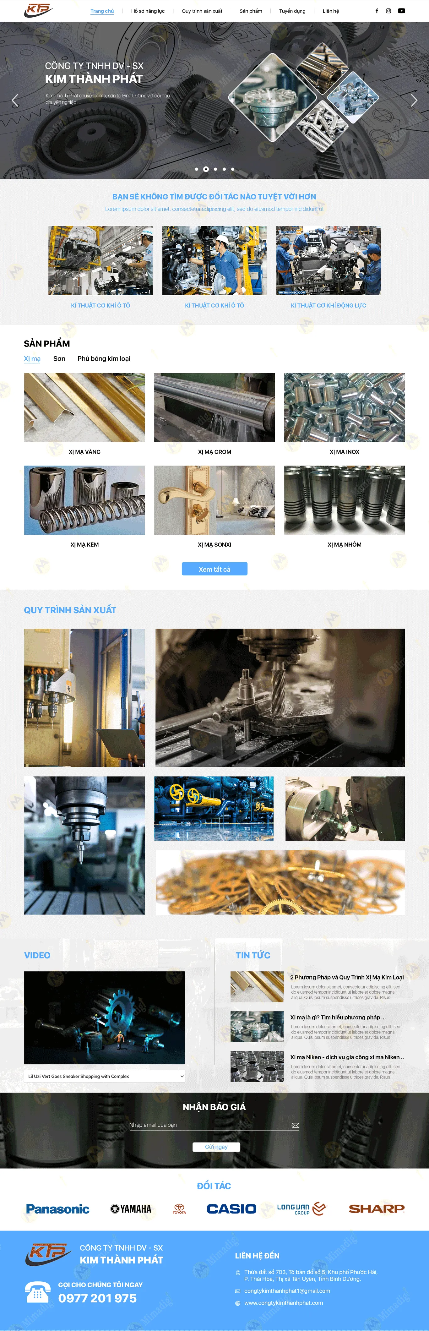 Xây dựng thương hiệu vật liệu uy tín – Dự án website ximabinhduong.vn do MIMA thiết kế và triển khai