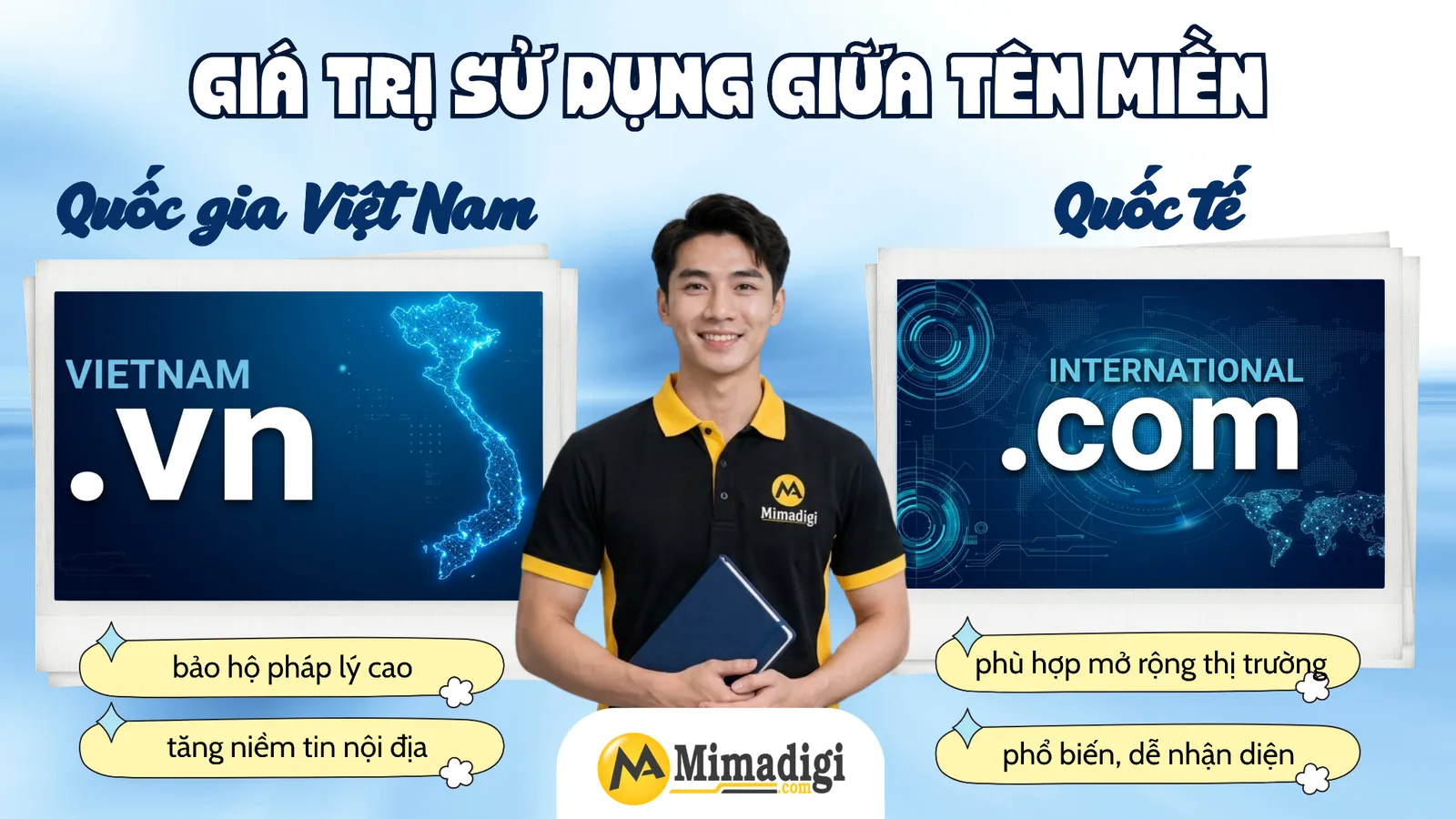 So sánh giữa tên miền Quốc tế và tên miền Quốc gia Việt Nam