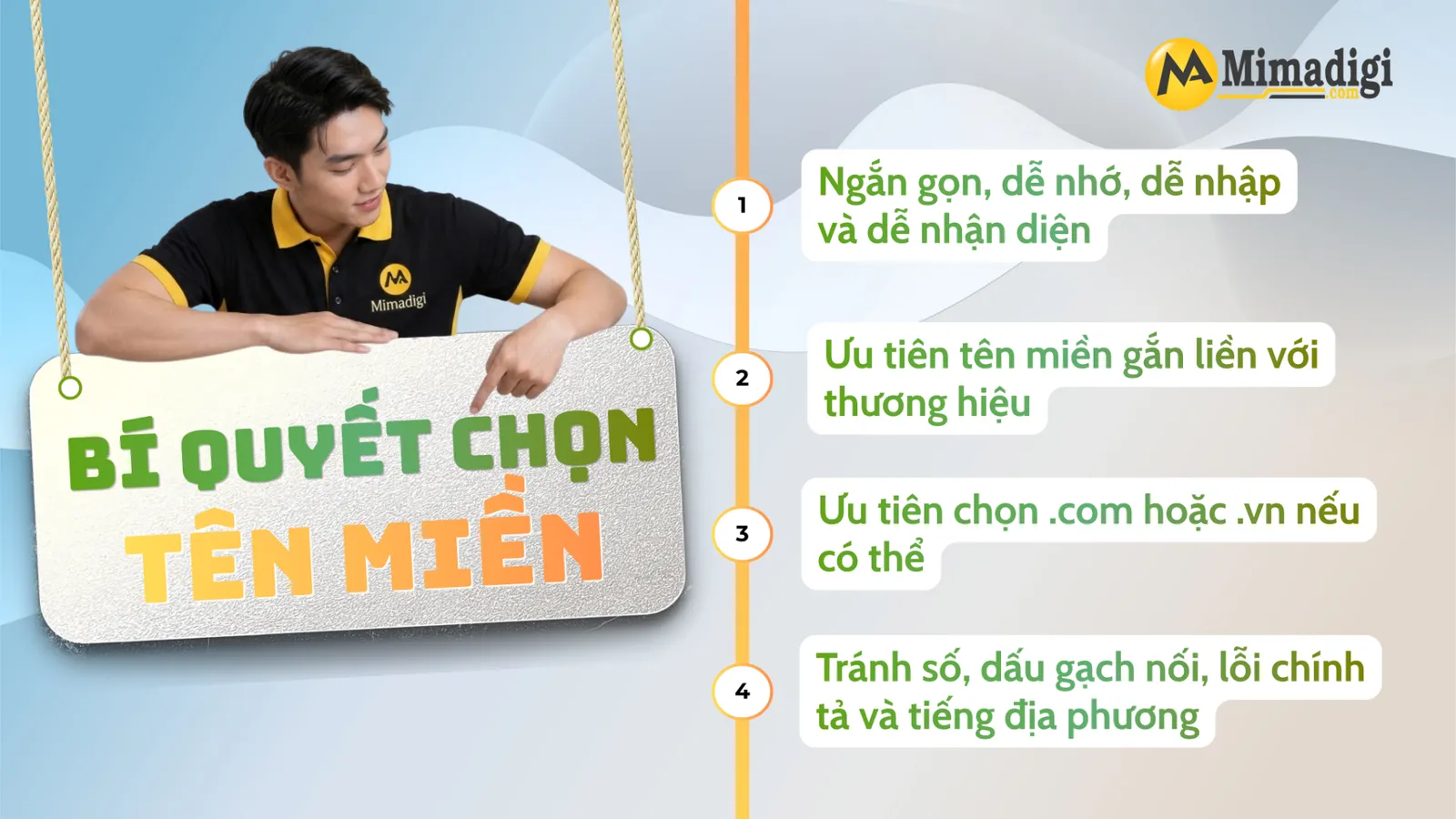 Bí quyết chọn tên miền cùng MIMA