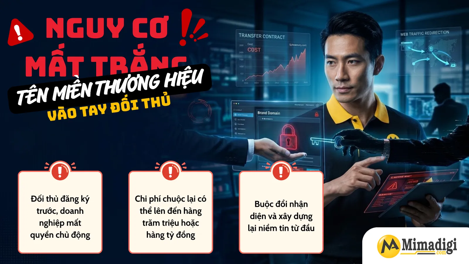 Nguy cơ mất trắng tên miền thương hiệu vào tay đối thủ