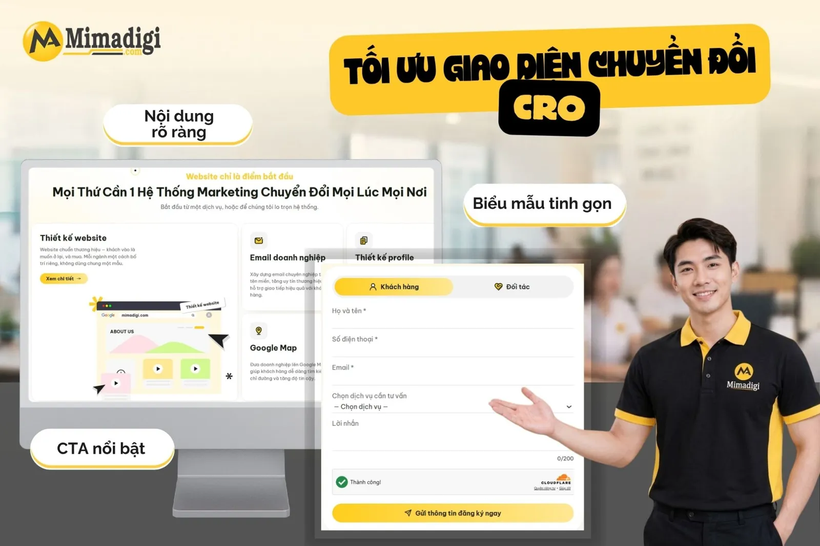 Tối ưu giao diện chuyển đổi CRO giữ chân khách hàng trên website