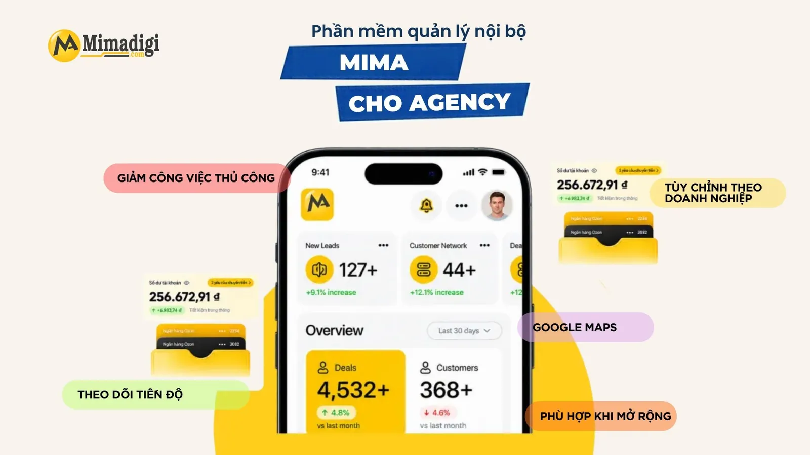 Phần mềm quản lý nội bộ Agency tập trung dữ liệu khách hàng, dự án và tiến độ công việc.