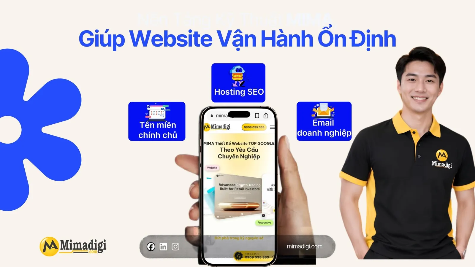 Hosting SEO, tên miền chính chủ và email doanh nghiệp giúp website ổn định, bảo vệ và nâng cao uy tín doanh nghiệp.