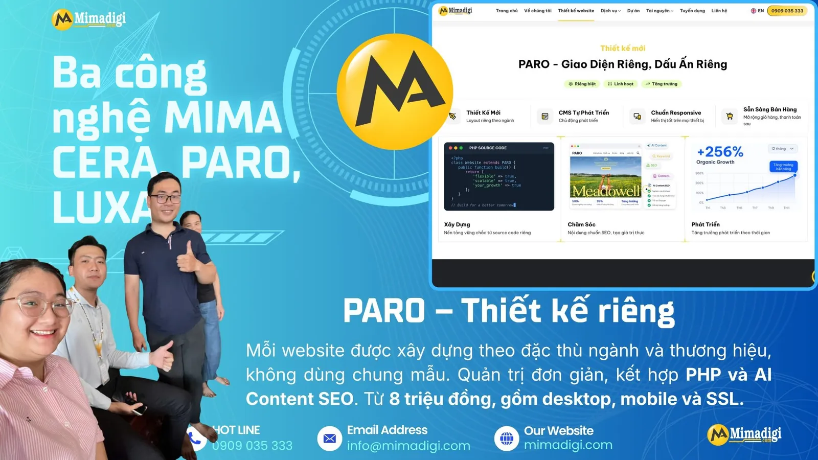 PARO thiết kế website theo giao diện riêng và dấu ấn thương hiệu
