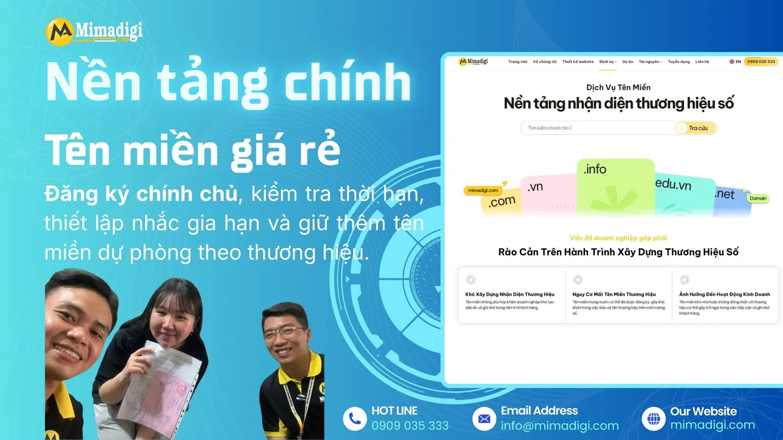 Tên miền giá rẻ và uy tín tại MIMA