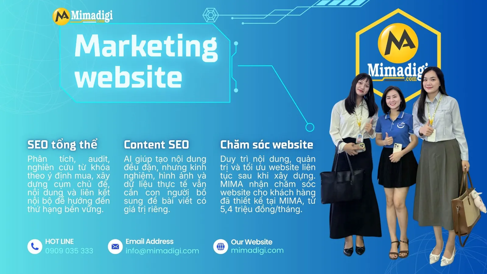  Dịch vụ SEO tổng thể, Content SEO và chăm sóc website MIMA giúp tăng khả năng tiếp cận khách hàng