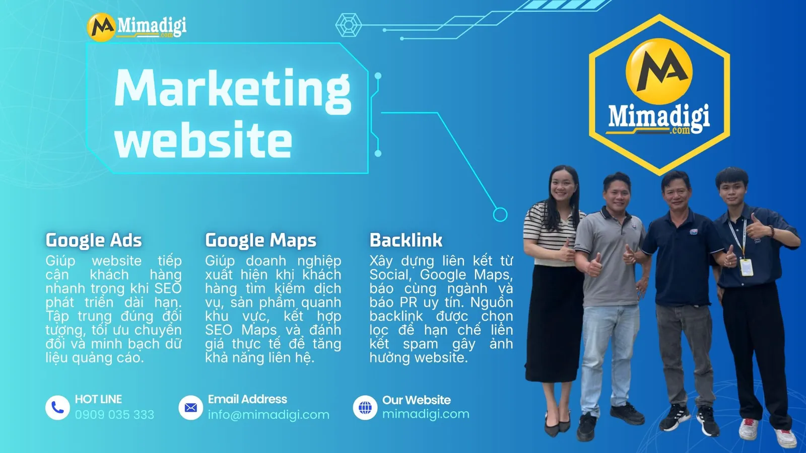 Dịch vụ Backlink, Google Ads và Google Maps MIMA tiếp cận khách hàng quanh khu vực