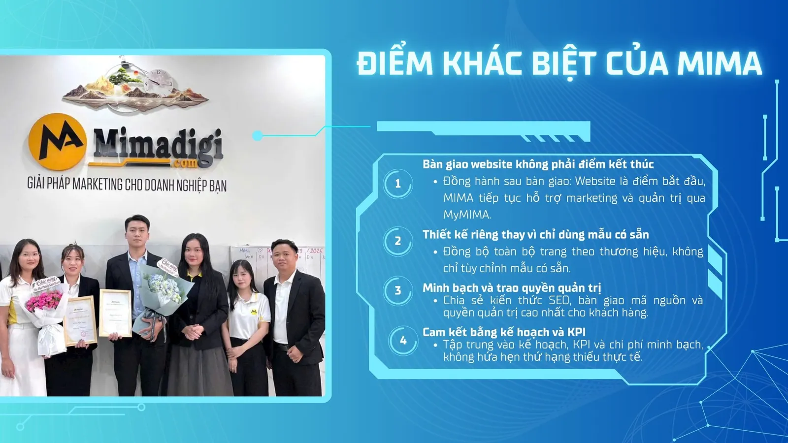 MIMA thiết kế website riêng, minh bạch quản trị và đồng hành sau bàn giao